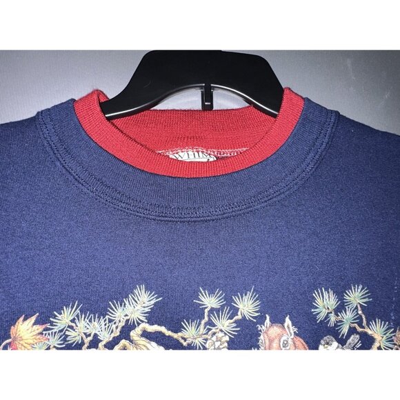 Vintage Whim Z Sweatshirt 3xl Blue Mock Neck Long Sleeve Grandmacore USA 80s 90s - Picture 5 of 14